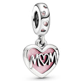 Freehand Infinity My Mum Heart & Angel Wings Silver Charm Beads