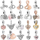 Freehand Infinity My Mum Heart & Angel Wings Silver Charm Beads