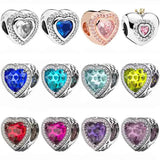 Sparkling Openwork Radiant Heart Charm 925 Sterling Silver Beads