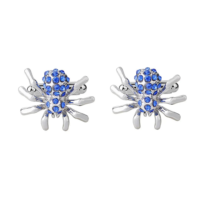 Spider Cufflinks High Alloy Rhinestones Cuff Buttons For Men Women