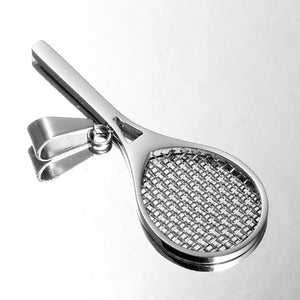 Sporty Badminton Racket Pendant Necklace For Men - Stainless Steel