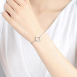 Square Bracelet Charms Bangles for Women Jewelry Gift