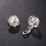 Crystal Clip on Earrings Silver Jet Alloy Ear Clips
