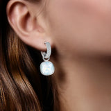 Square Crystal Hoop Earrings for Women Wedding Party Bijoux Girls Gift
