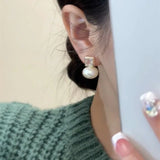 Square Zircon Pearl Earrings Trending Designers Earings