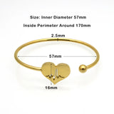 Stainless Steel Heart Carved Electrocardiogram Charm Bracelet