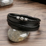 Classic Stainless Steel Leather Bracelet Men's Jewelry Gift