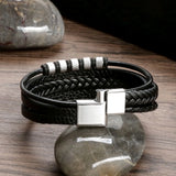 Classic Stainless Steel Leather Bracelet Men's Jewelry Gift