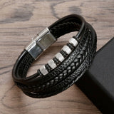 Classic Stainless Steel Leather Bracelet Men's Jewelry Gift