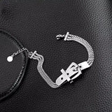 Stainless Steel Strap Charm Bangle Punk Bracelets