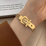 Stainless Steel Strap Charm Bangle Punk Bracelets