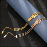 Stainless Steel Strap Charm Bangle Punk Bracelets