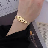 Stainless Steel Strap Charm Bangle Punk Bracelets