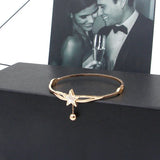 Stainless Steel Shell Star Chain Bead Bracelet Bangle
