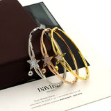 Stainless Steel Shell Star Chain Bead Bracelet Bangle