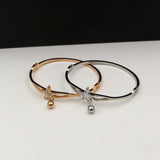 Stainless Steel Shell Star Chain Bead Bracelet Bangle