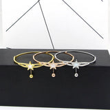 Stainless Steel Shell Star Chain Bead Bracelet Bangle