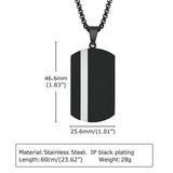 Stainless Steel Tag Pendant Necklace For Men Personalized Geometric Jewelry