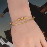 Stainless Steel Double Heart Bracelet Women's Charm Jewelry Gift