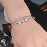 Stainless Steel Double Heart Bracelet Women's Charm Jewelry Gift