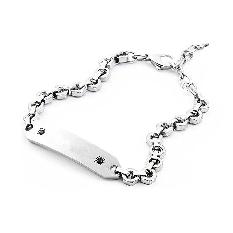 Men's Stainless Steel Bracelet, Classic Metal Band