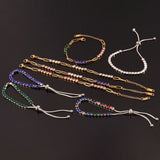Zircon Charm Bracelet for Women Stainless Steel Adjustable Jewelry