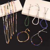 Zircon Charm Bracelet for Women Stainless Steel Adjustable Jewelry