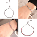 Zircon Charm Bracelet for Women Stainless Steel Adjustable Jewelry