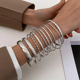 Twist Texture Stainless Steel Bracelets Silver Jewelry