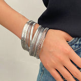 Twist Texture Stainless Steel Bracelets Silver Jewelry