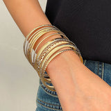Twist Texture Stainless Steel Bracelets Silver Jewelry