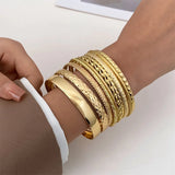 Twist Texture Stainless Steel Bracelets Silver Jewelry