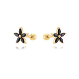 Stainless Steel CZ Crystal Piercing Earrings For Women