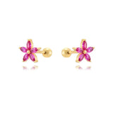 Stainless Steel CZ Crystal Piercing Earrings For Women