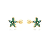 Stainless Steel CZ Crystal Piercing Earrings For Women