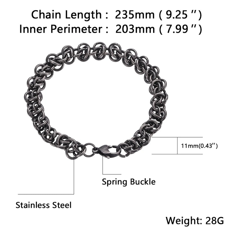 Stainless Steel Chain Link Bracelet Men Hand Chain Bangle GS0063