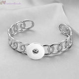 Stainless Steel Charm Bangle Snap Button Bracelet BS968