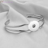 Stainless Steel Charm Bangle Snap Button Bracelet BS968