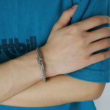 Personalized Stainless Steel Letter Charm Men Bracelet for Dad Boyfriend
