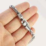 Personalized Stainless Steel Letter Charm Men Bracelet for Dad Boyfriend