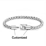 Personalized Stainless Steel Letter Charm Men Bracelet for Dad Boyfriend