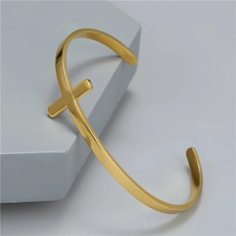Stainless Steel Cross Bracelets Charm Wedding Bracelets&Bangles Men Jewelry