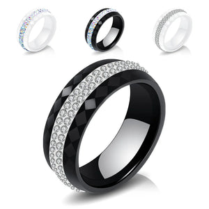 Crystal Titanium Wedding Rings for Women