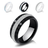 Crystal Titanium Wedding Rings for Women