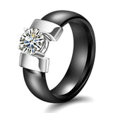 Stainless Steel Crystal Titanium Wedding Ring for Women
