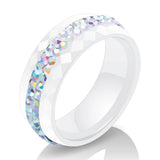 Crystal Titanium Wedding Rings for Women