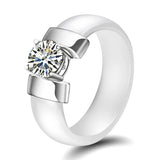 Stainless Steel Crystal Titanium Wedding Ring for Women