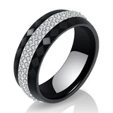 Crystal Titanium Wedding Rings for Women