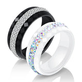 Crystal Titanium Wedding Rings for Women