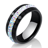 Crystal Titanium Wedding Rings for Women